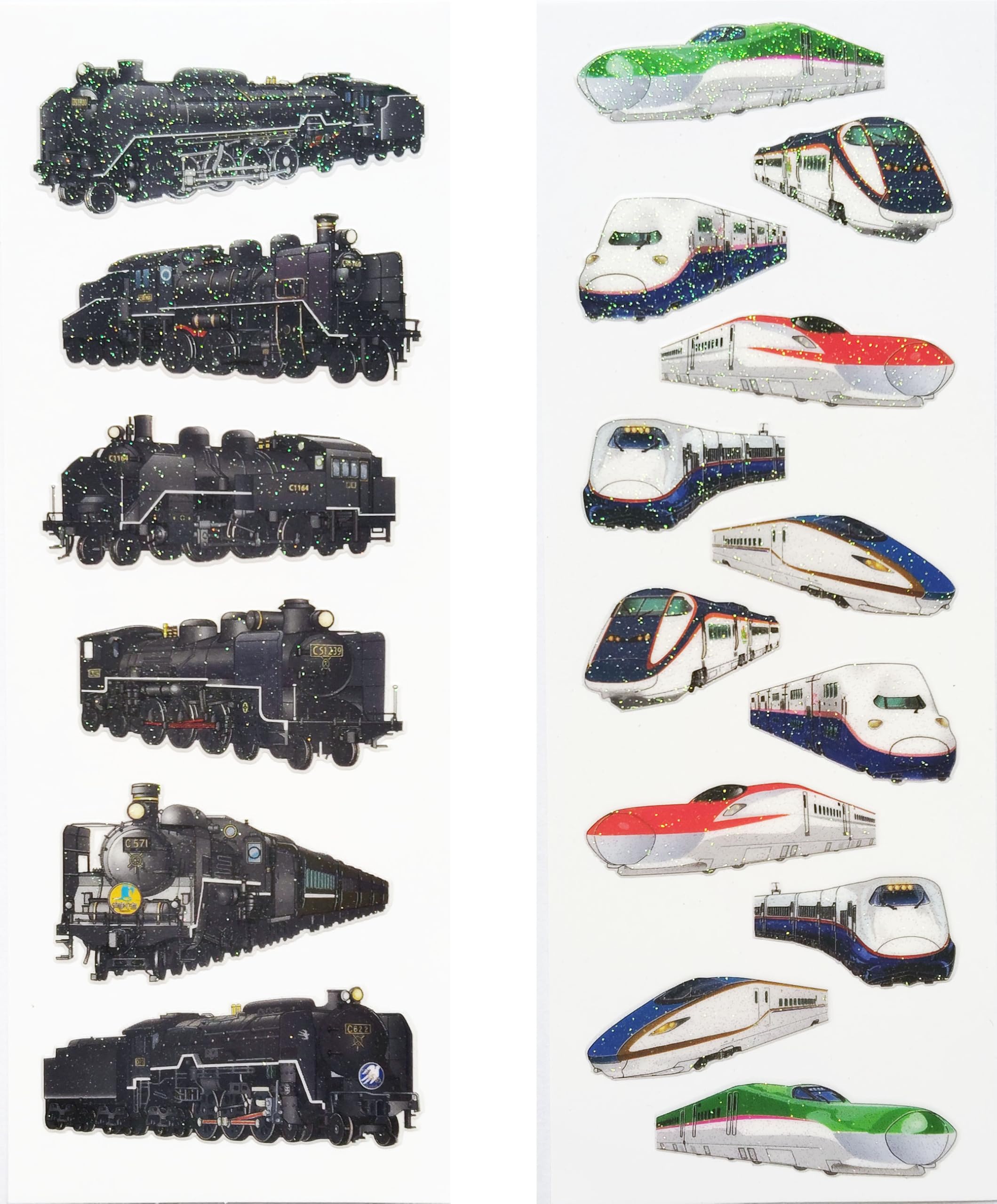 Amazon.co.jp: 電車 鉄道 シール 【新旧鉄道車両シリーズ】 キラキラ